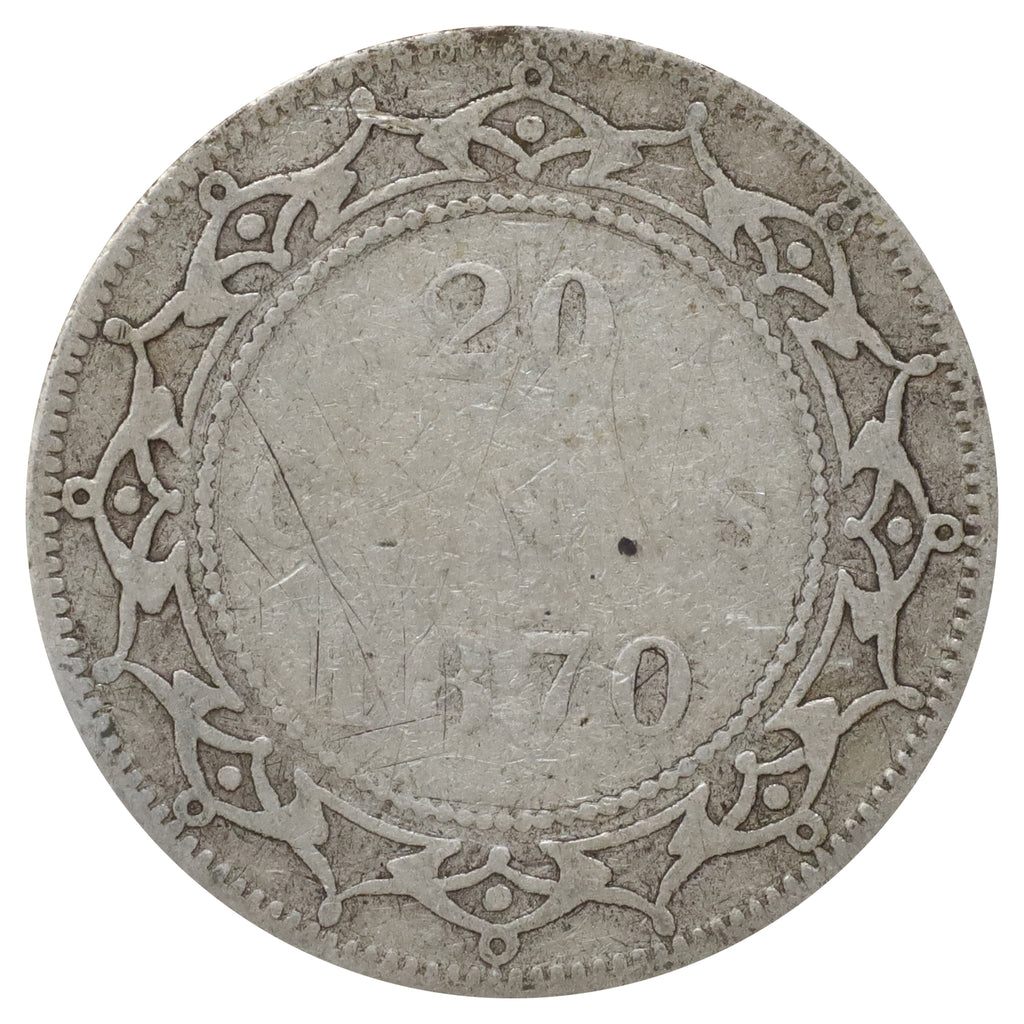 1870 Newfoundland 20-cents Good (G4) Scratched, marks, or impaired