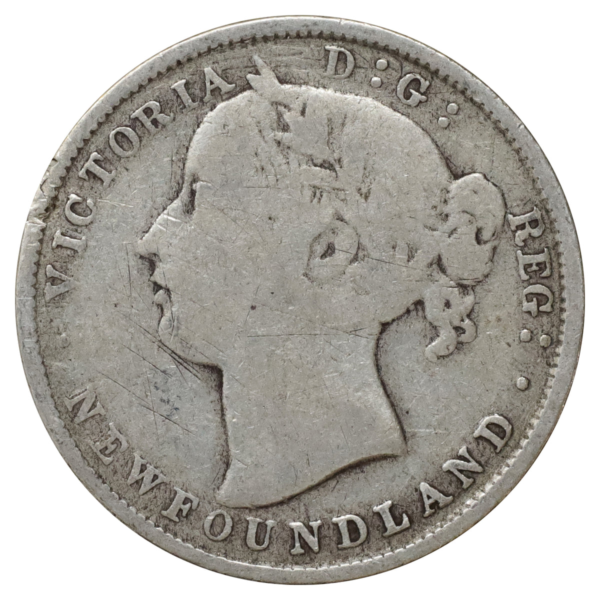 1870 Newfoundland 20-cents Good (G4) Scratched, marks, or impaired