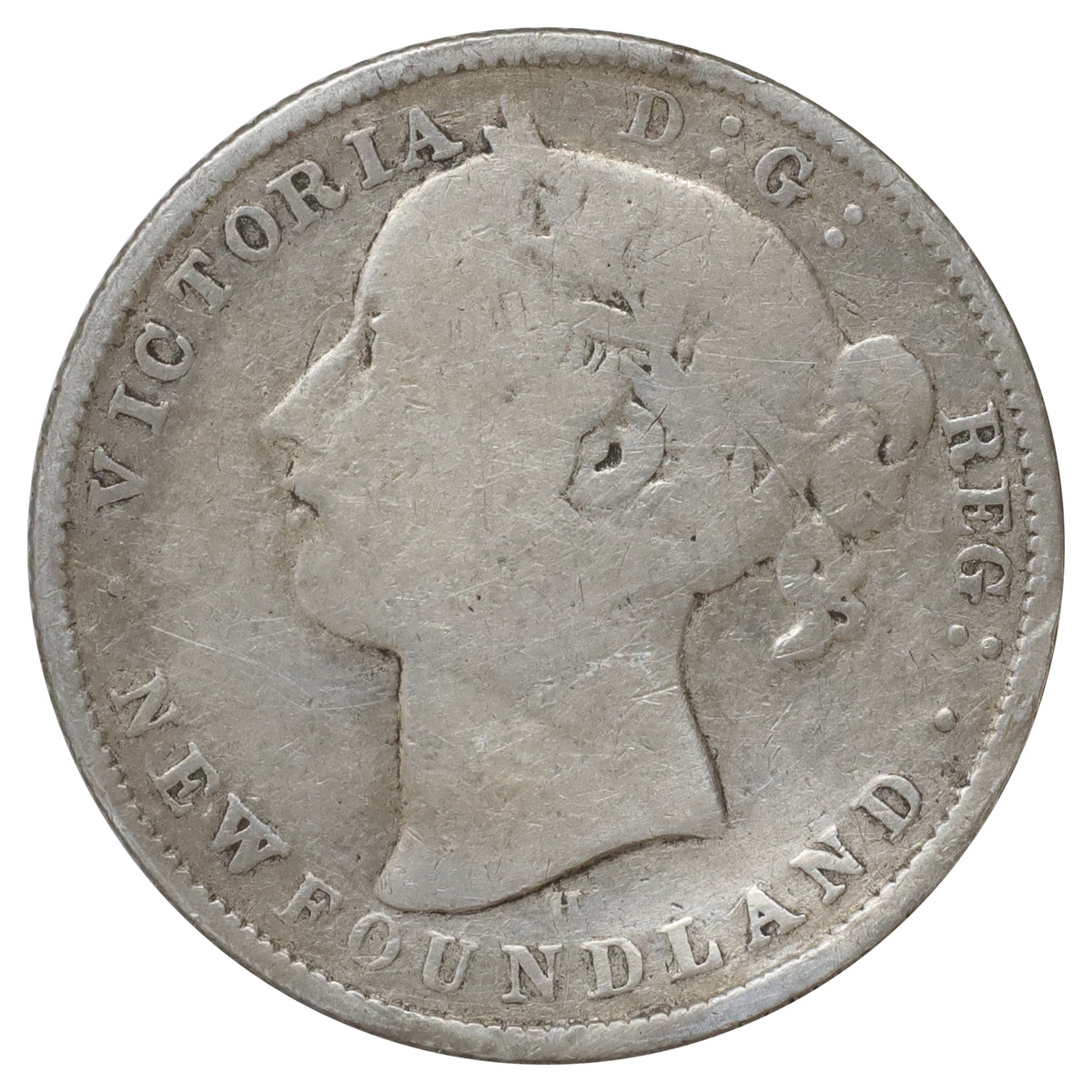 1872H Newfoundland 20-cents G-VG (G6) Scratched, marks, or impaired