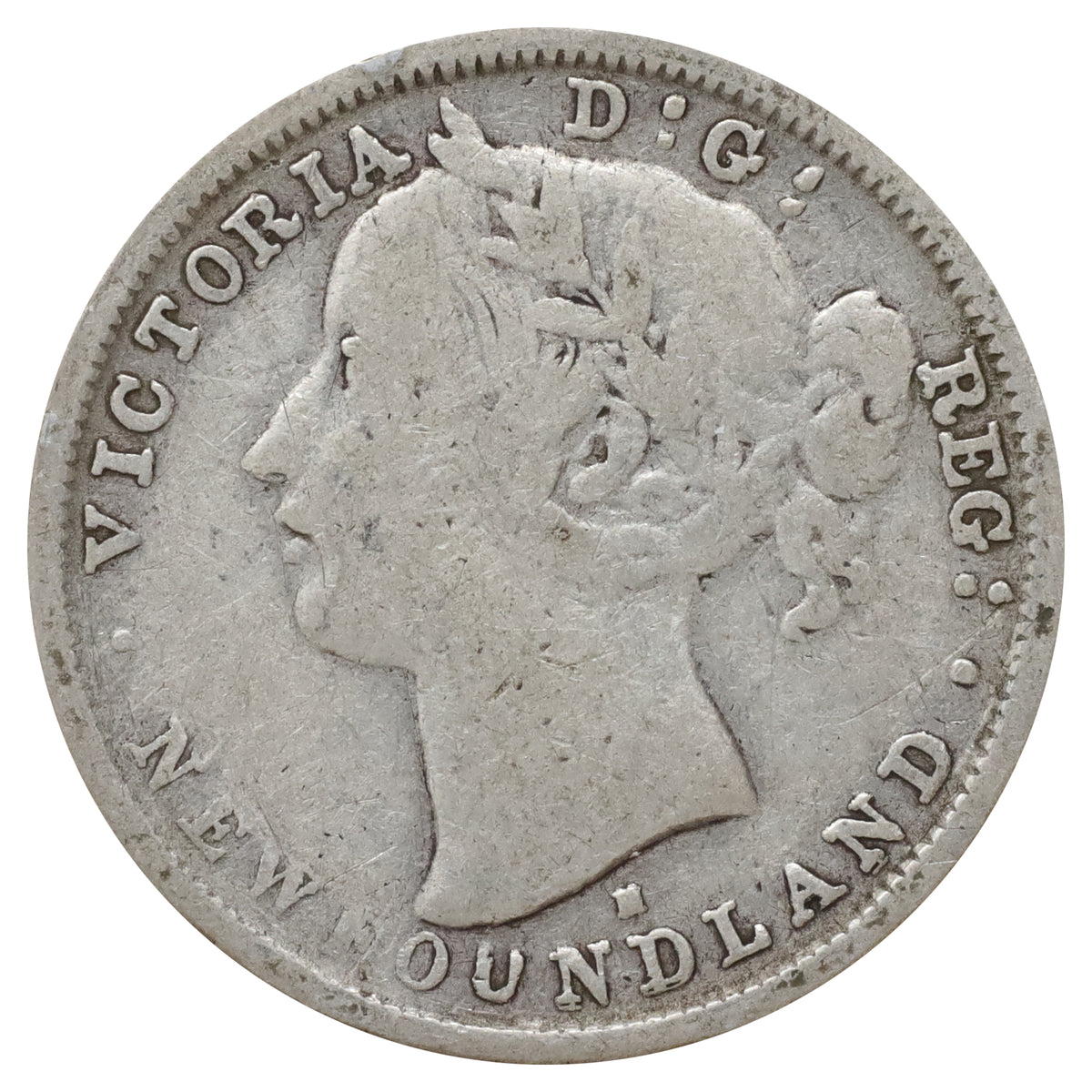 1876H Newfoundland 20-cents G-VG (G6) Scratched, marks, or impaired