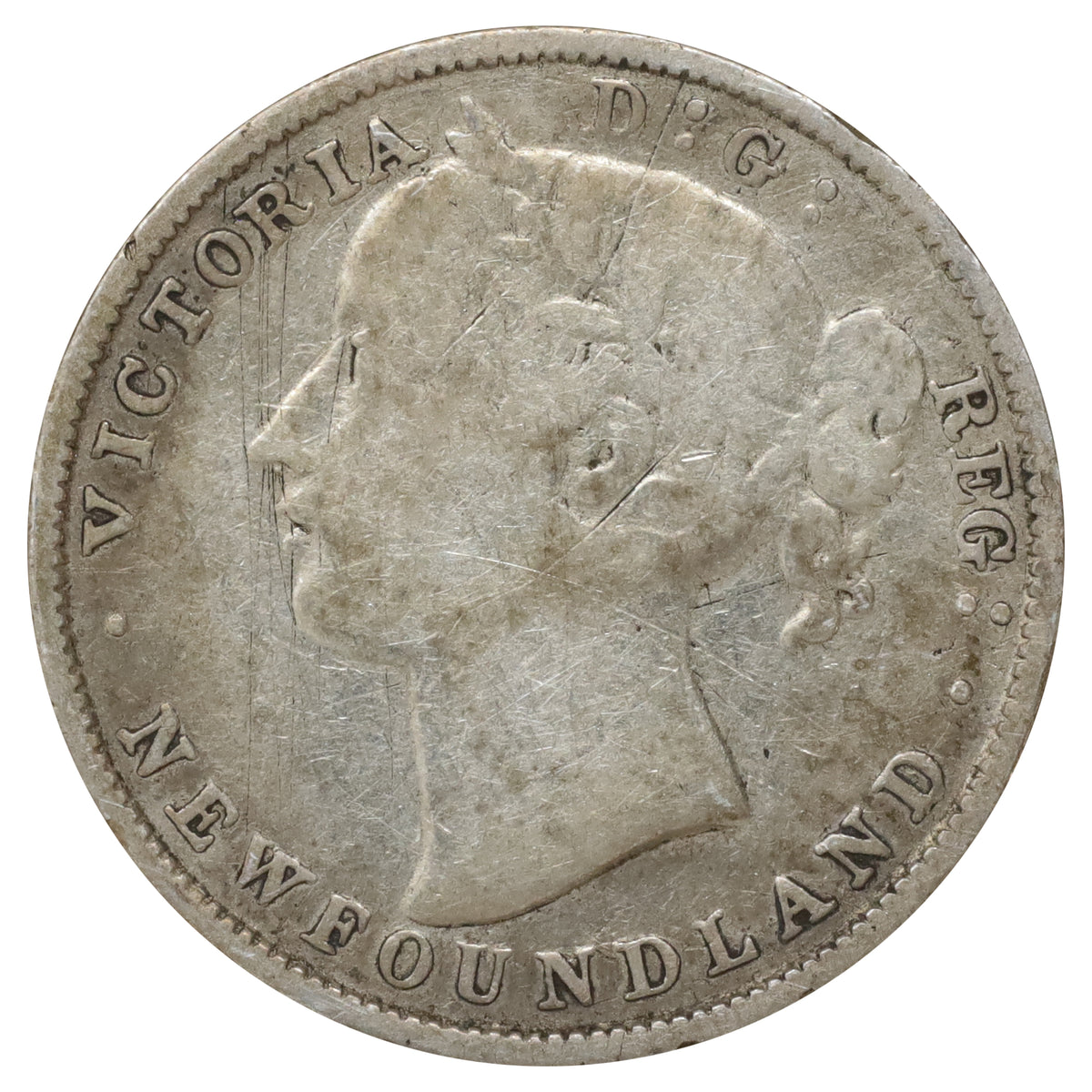 1880 Newfoundland 20-cents VG-F (VG10) Scratched, marks, or impaired