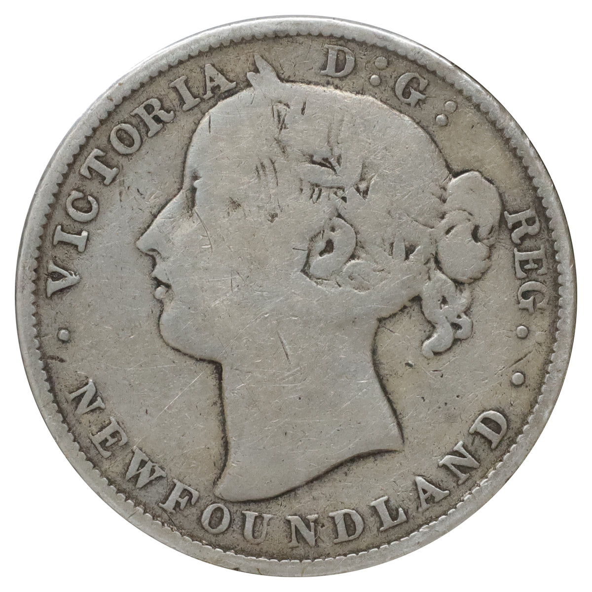 1881 Newfoundland 20-cents Very Good (VG8) Scratched, marks, or impaired