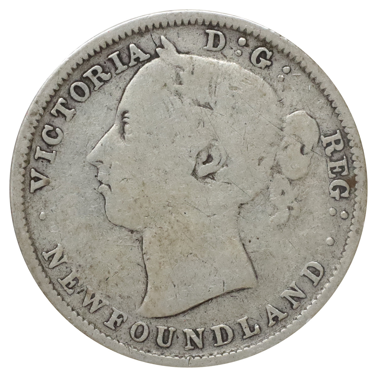 1882H Newfoundland 20-cents Good (G4) Scratched, marks, or impaired