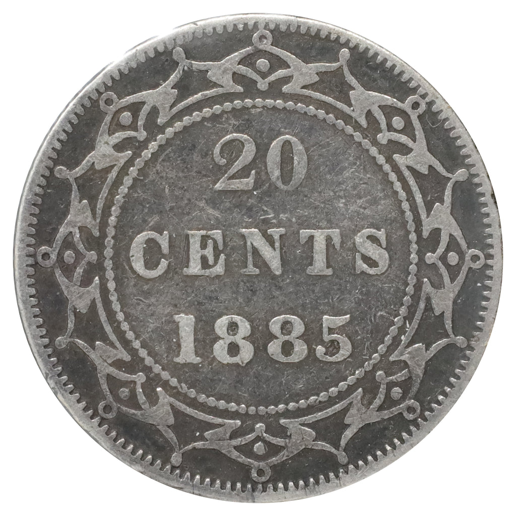 1885 Newfoundland 20-cents Fine (F12) Scratched, marks, or impaired