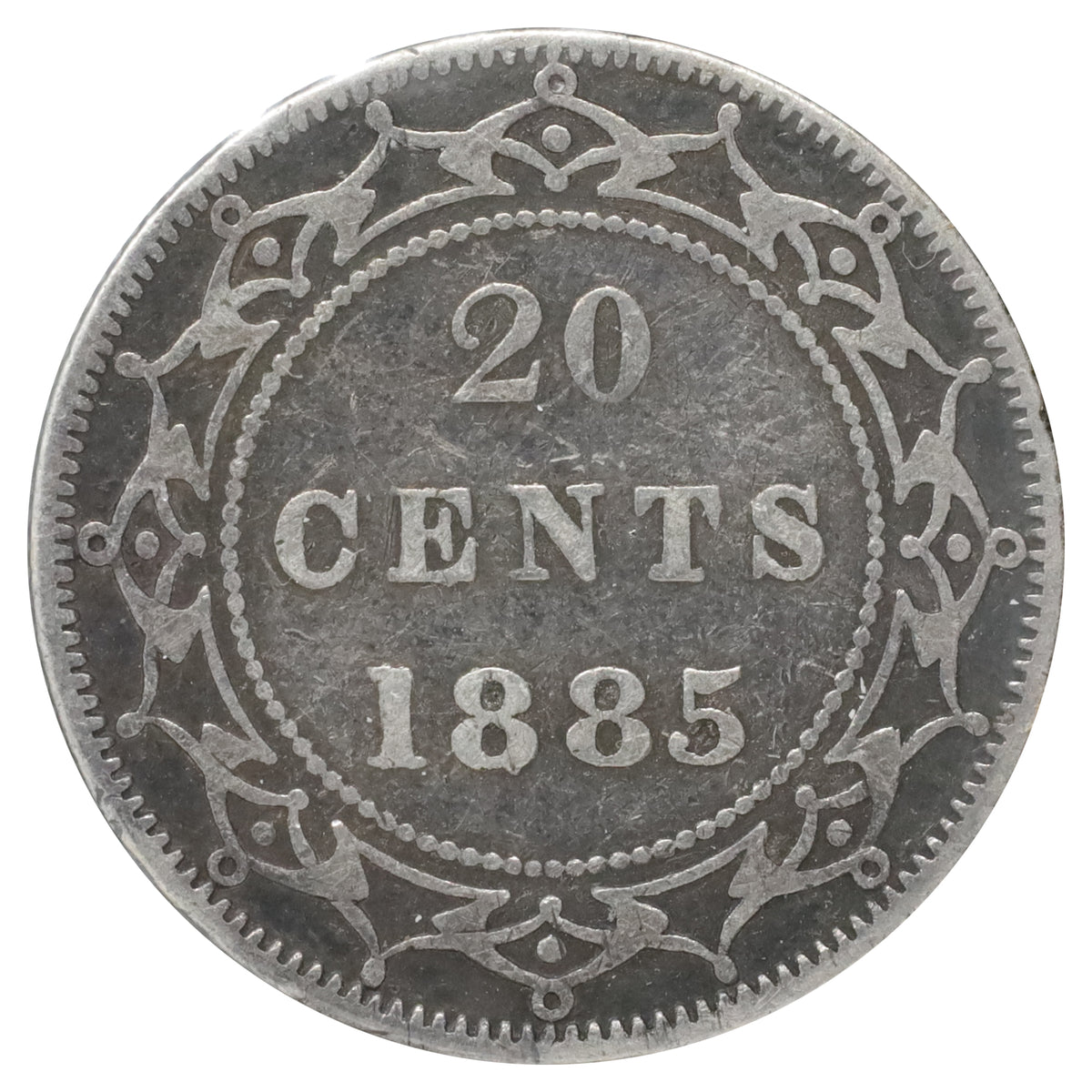 1885 Newfoundland 20-cents Fine (F12) Scratched, marks, or impaired