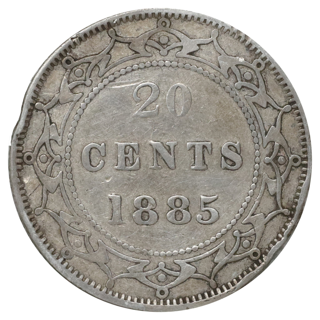1885 Newfoundland 20-cents Very Fine (VF20) Scratched, marks, or impaired