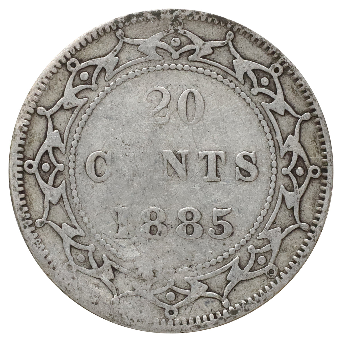 1885 Newfoundland 20-cents VG-F (VG10) Scratched, marks, or impaired