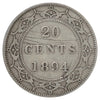 1894 Obv. 1 Newfoundland 20-cents F-VF (F15) Scratched, marks, or impaired