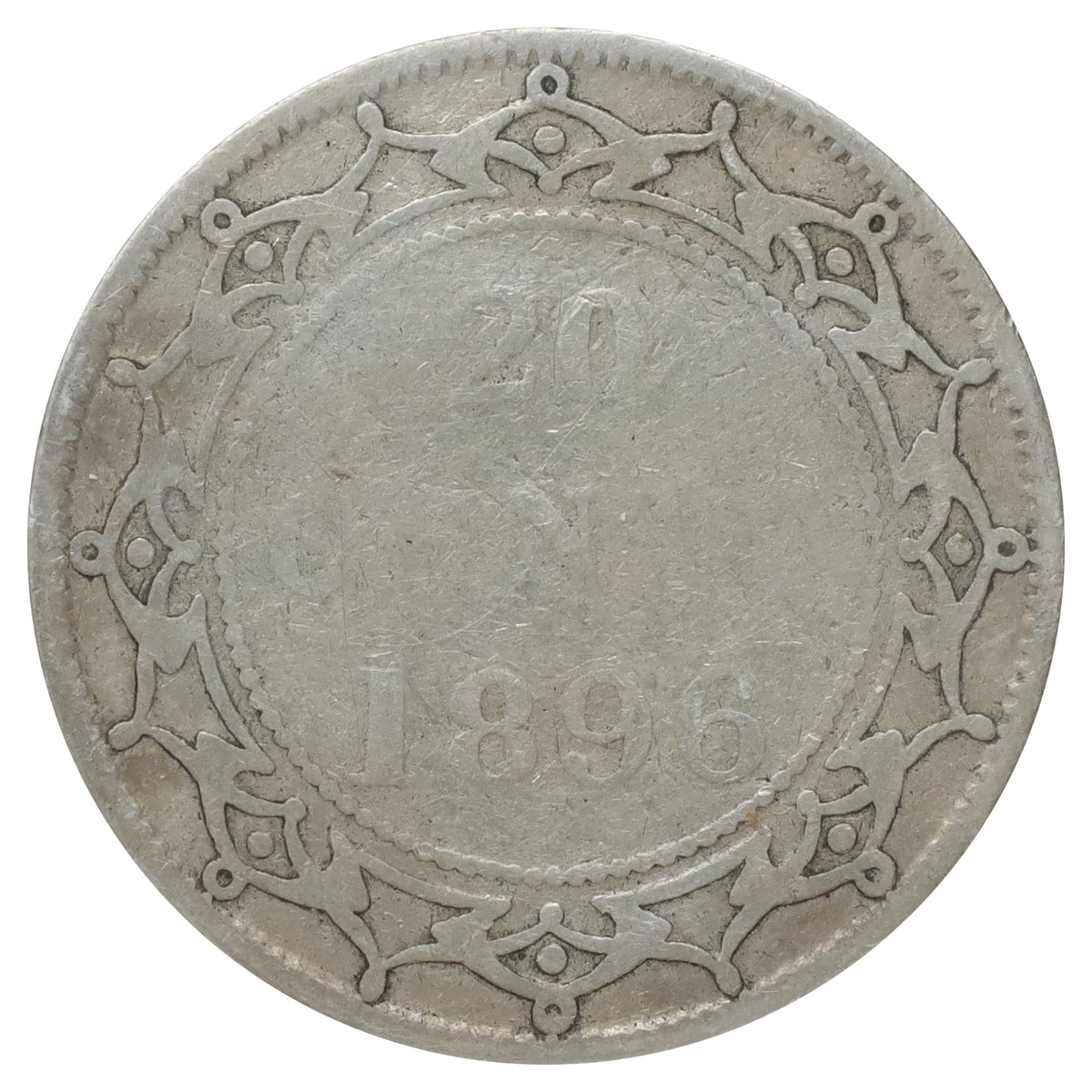 1896 Large 96 Newfoundland 20-cents VG-F (VG10) Scratched, marks, or impaired