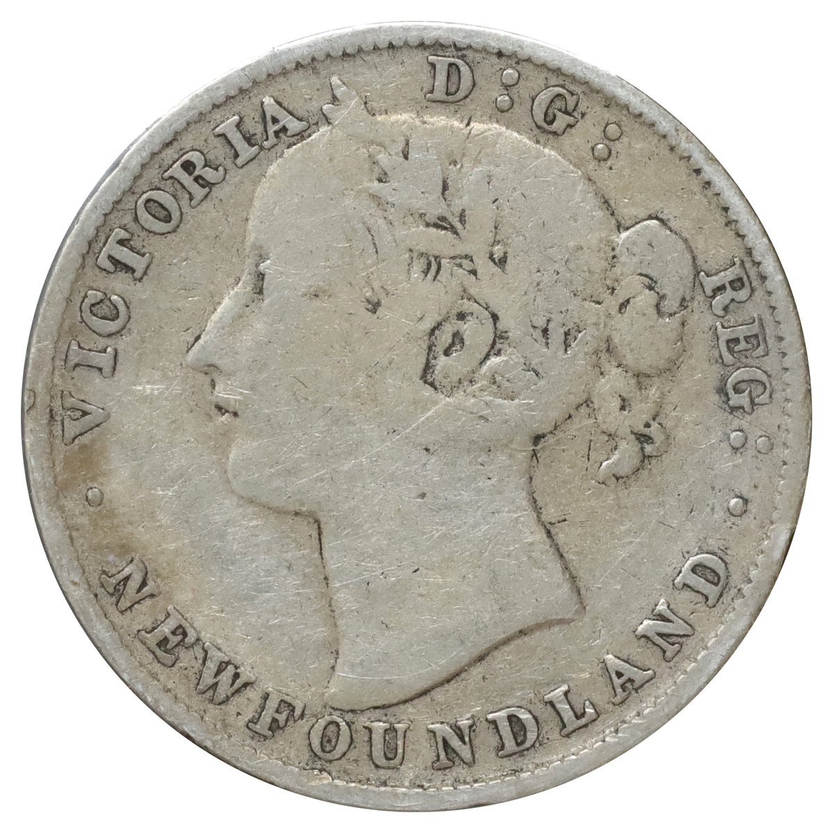 1896 Large 96 Newfoundland 20-cents VG-F (VG10) Scratched, marks, or impaired