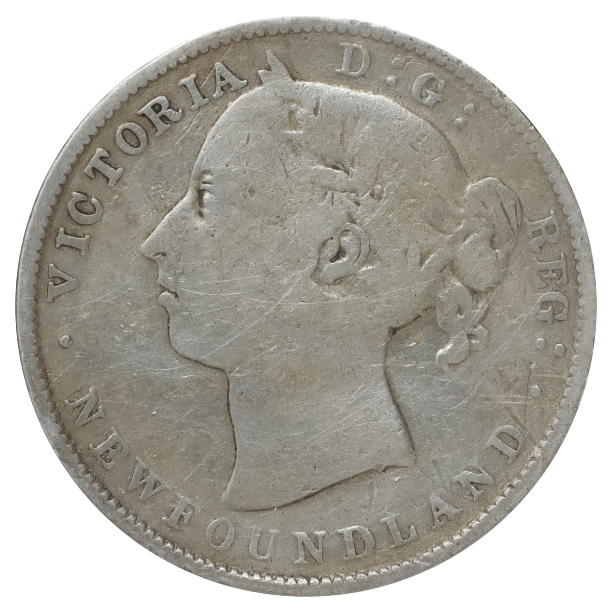 1888 Newfoundland 20-cents Very Good (VG8) Scratched, marks, or impaired