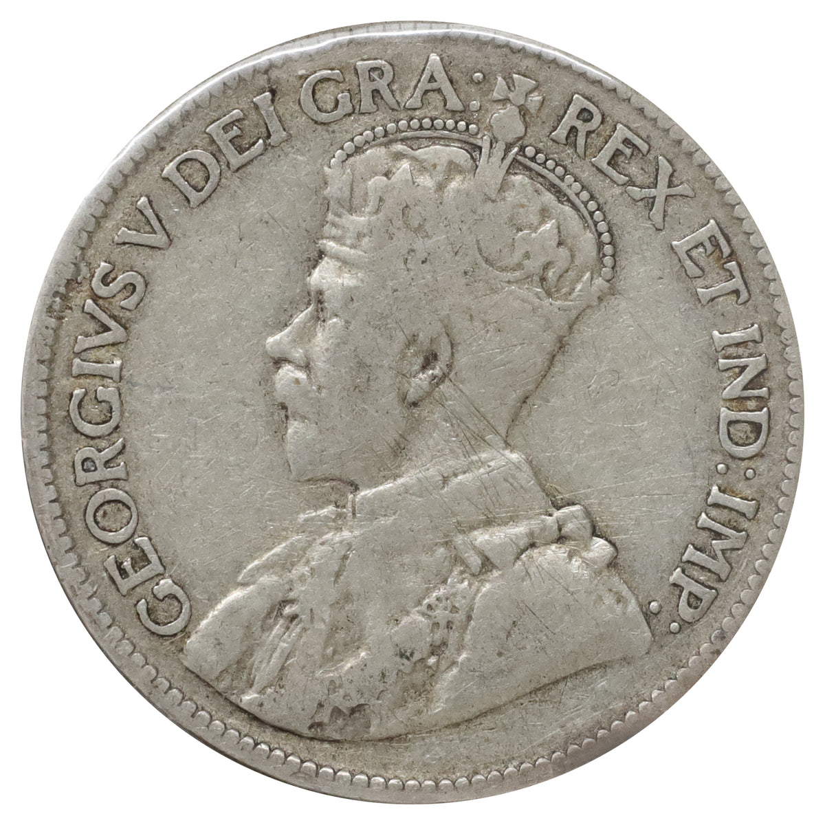 1917C Newfoundland 25-cents VG-F (VG10) Scratched, marks, or impaired