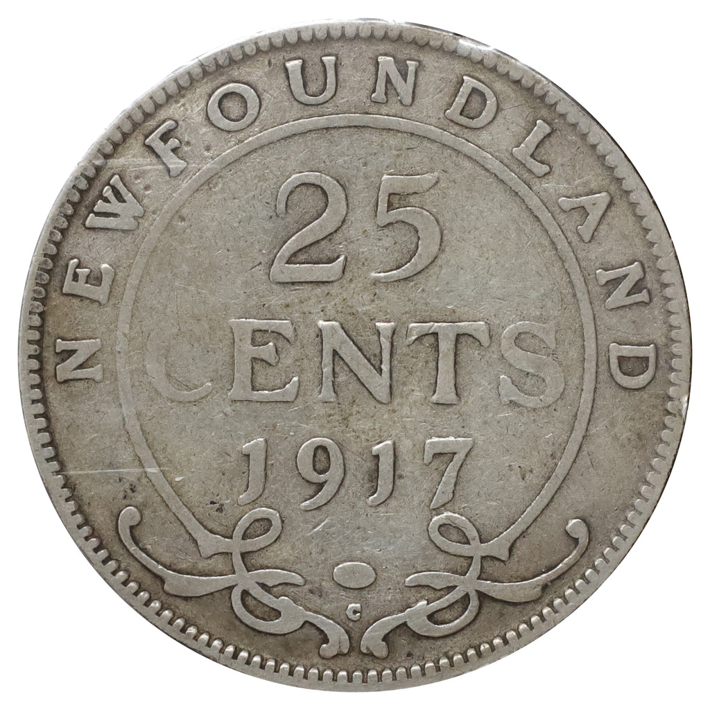 1917C Newfoundland 25-cents G-VG (G6) Scratched, marks, or impaired