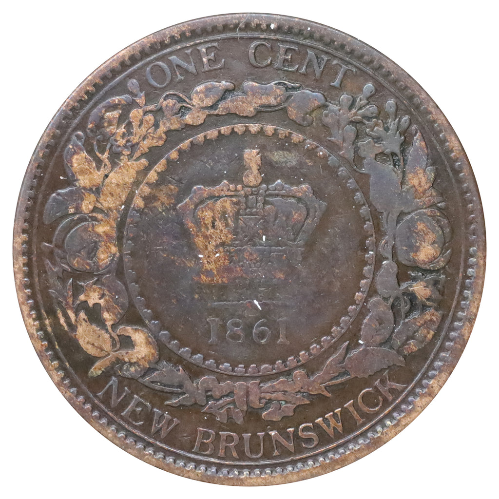 1861 New Brunswick 1-cent Fine (F12) Scratched, marks, or impaired