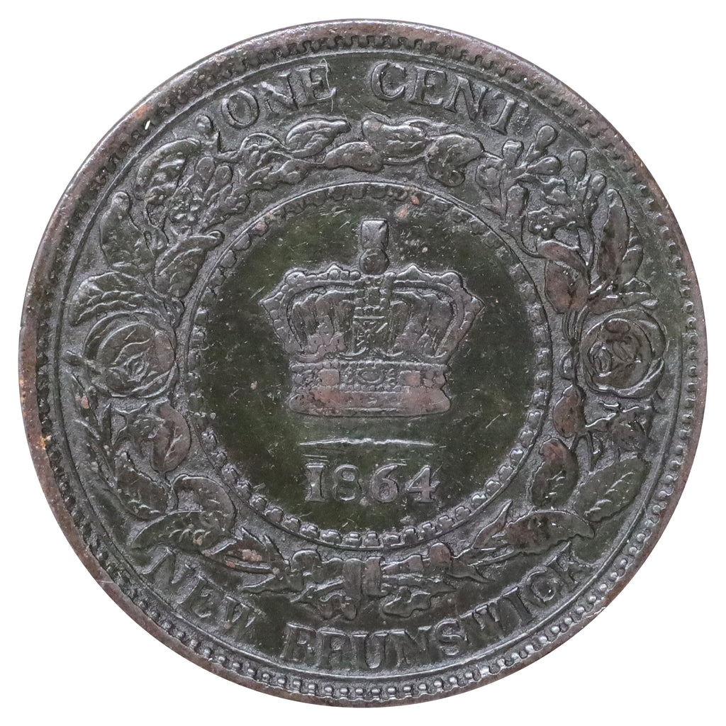1864 Tall 6 New Brunswick 1-cent Very Fine (VF20) Scratched, marks, or impaired