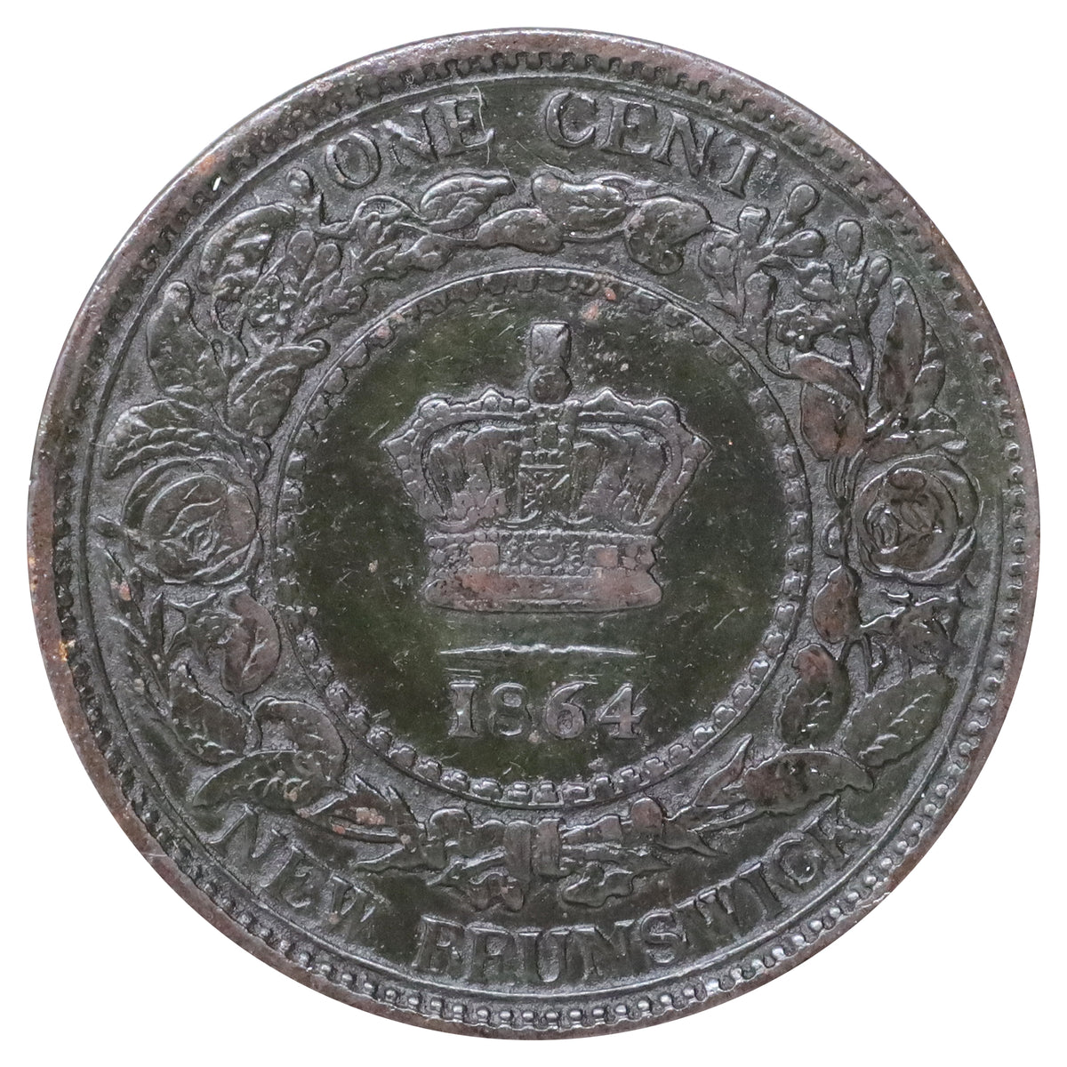 1864 Tall 6 New Brunswick 1-cent Very Fine (VF20) Scratched, marks, or impaired