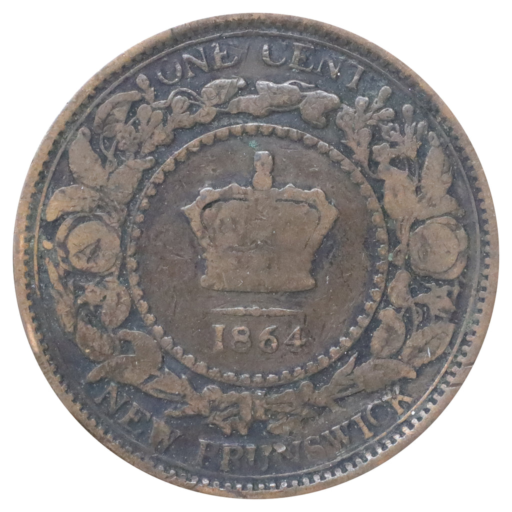1864 Tall 6 New Brunswick 1-cent G-VG (G6) Scratched, marks, or impaired