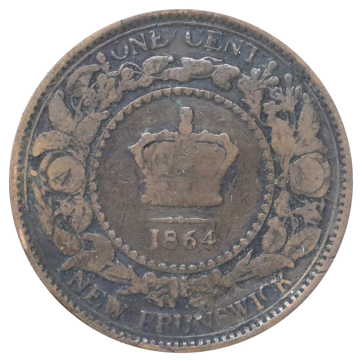 1864 Tall 6 New Brunswick 1-cent G-VG (G6) Scratched, marks, or impaired