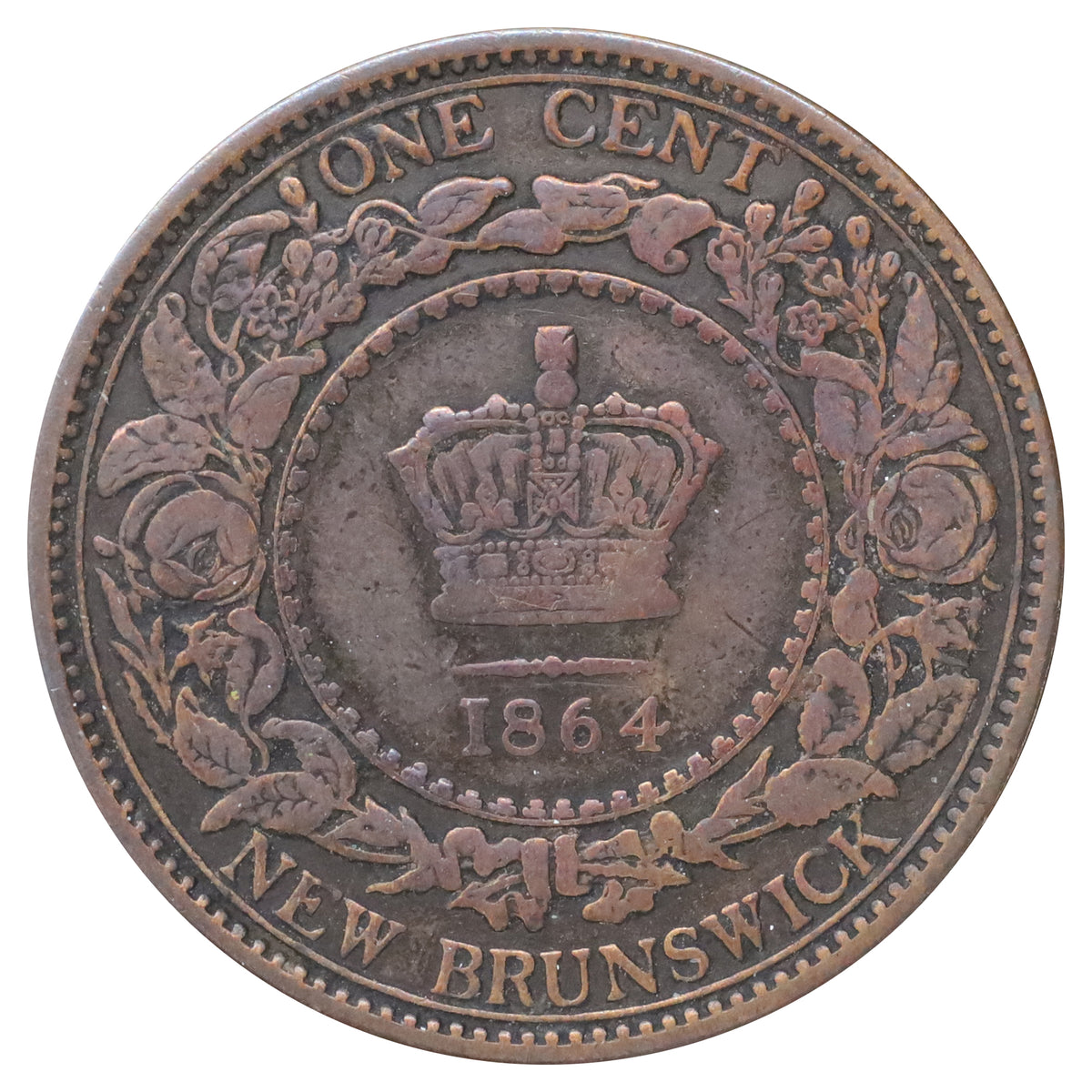 1864 E/F Short 6 New Brunswick 1-cent Fine (F12) Scratched, marks, or impaired