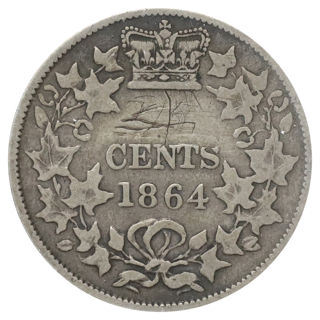 1864 New Brunswick 20-cents VG-F (VG10) Scratched, marks, or impaired