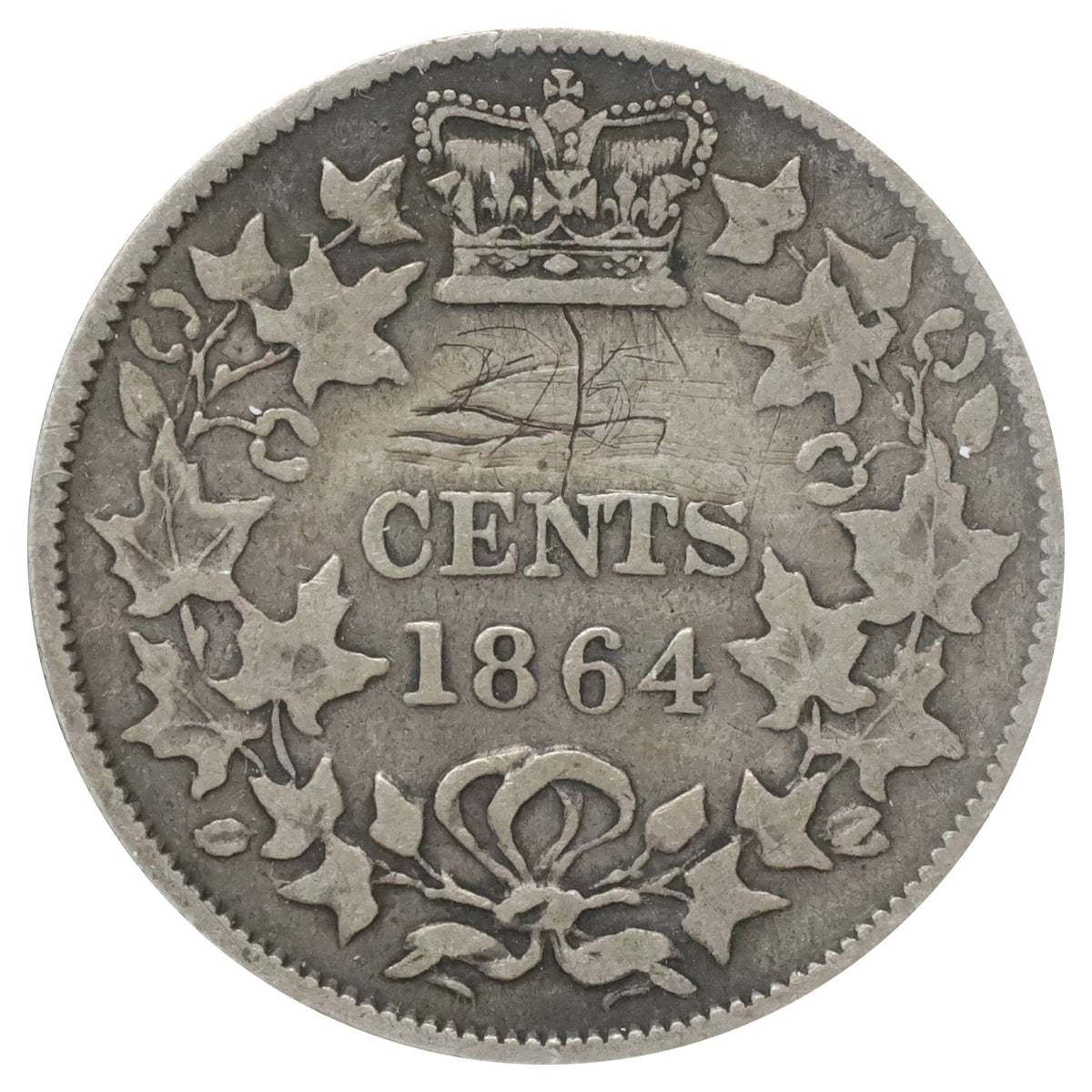 1864 New Brunswick 20-cents VG-F (VG10) Scratched, marks, or impaired