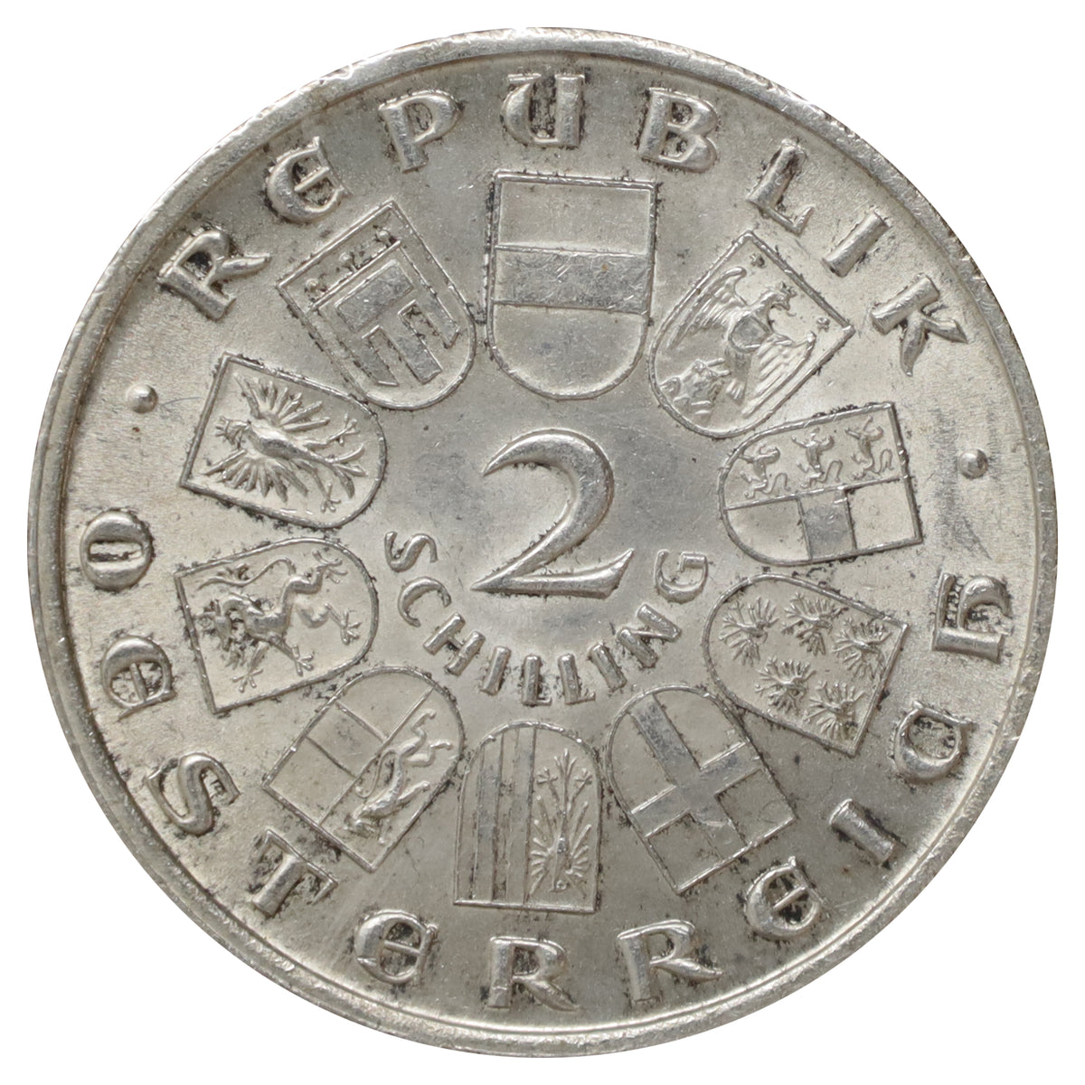 Austria 1928 2 Schillings Brilliant Uncirculated (MS63) DOD