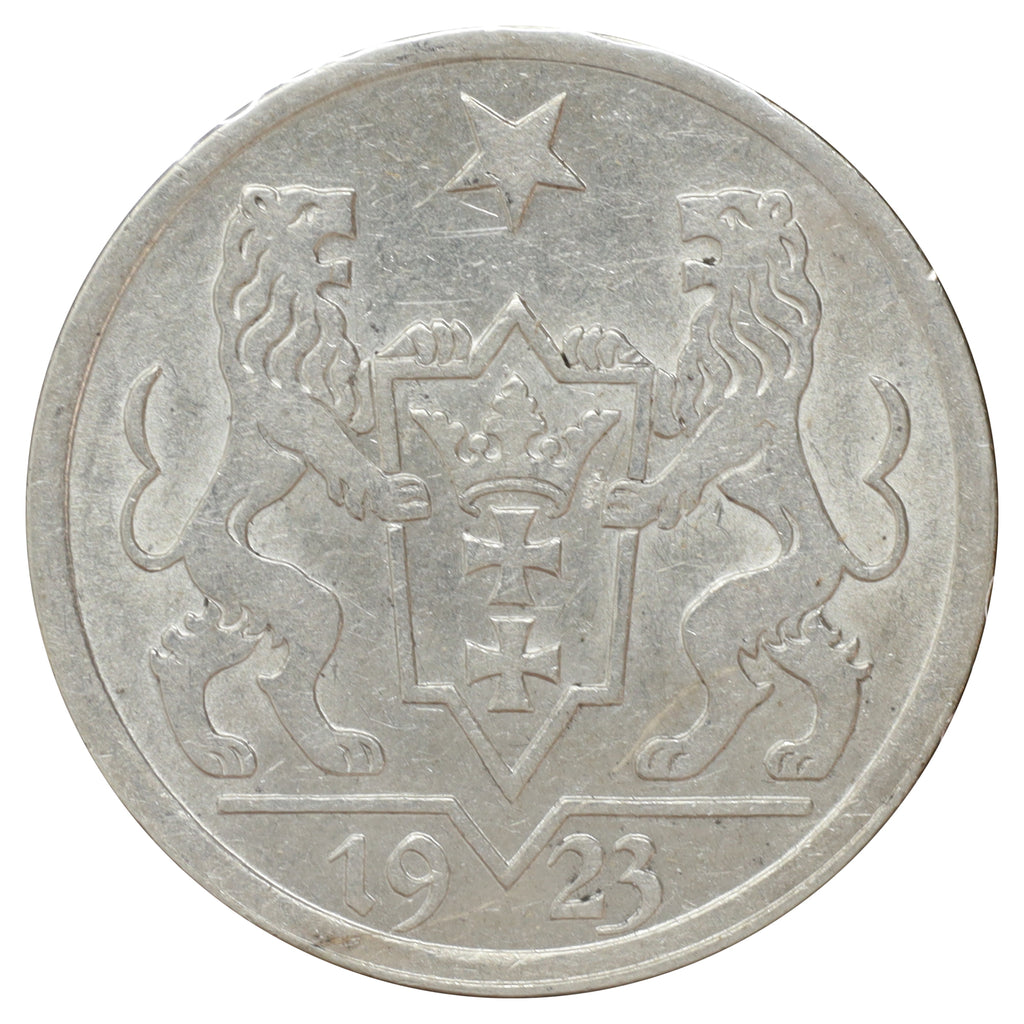 Danzig 1923 Poland 1 Gulden AU-UNC (AU55) DOD