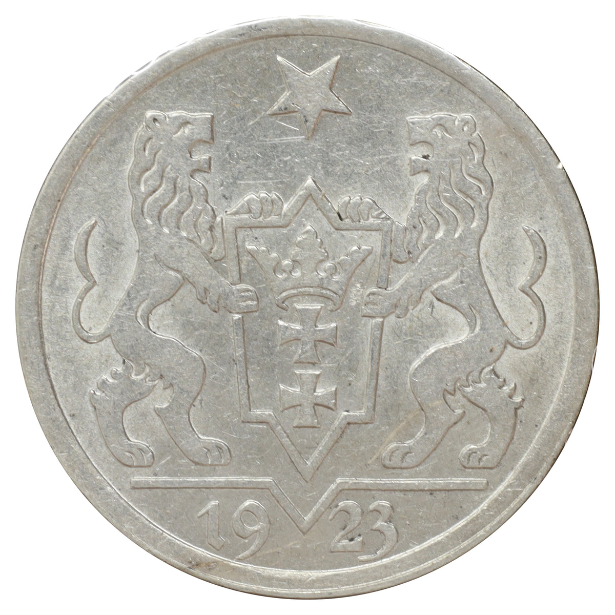 Danzig 1923 Poland 1 Gulden AU-UNC (AU55) DOD