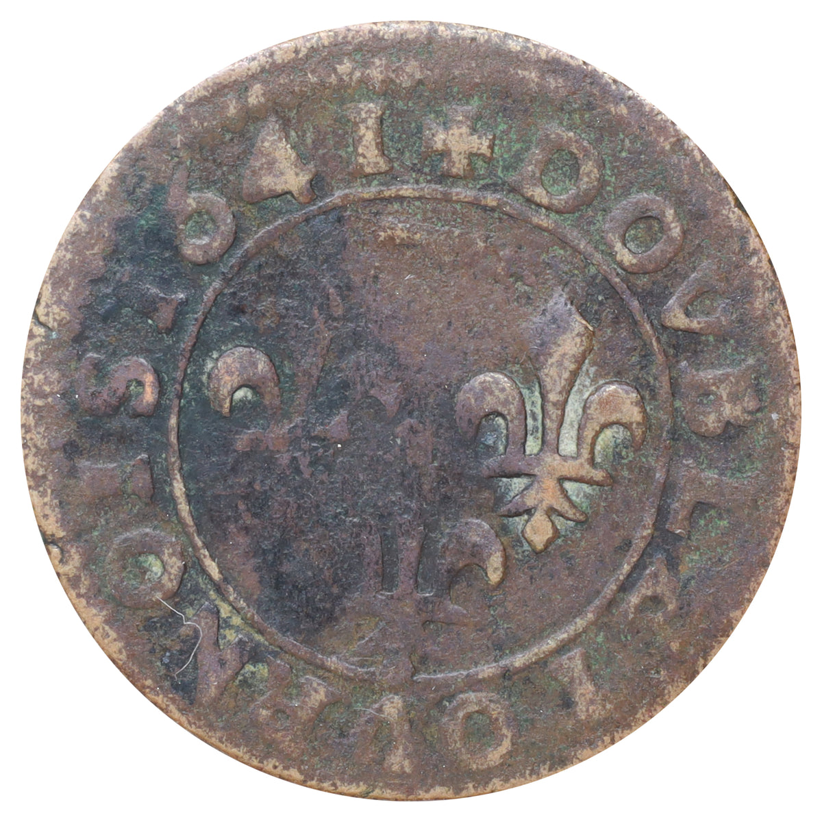 France 1641 Dombes Gaston d'Orleans Double Tournois (DOD)