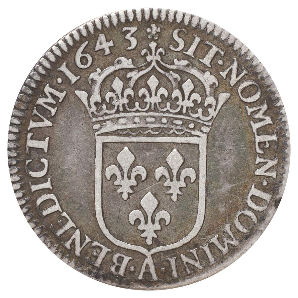 France 1643 Rose Louis XIII 1/2 Ecu (DOD)