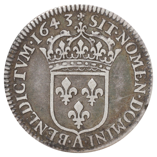France 1643 Rose Louis XIII 1/2 Ecu (DOD)