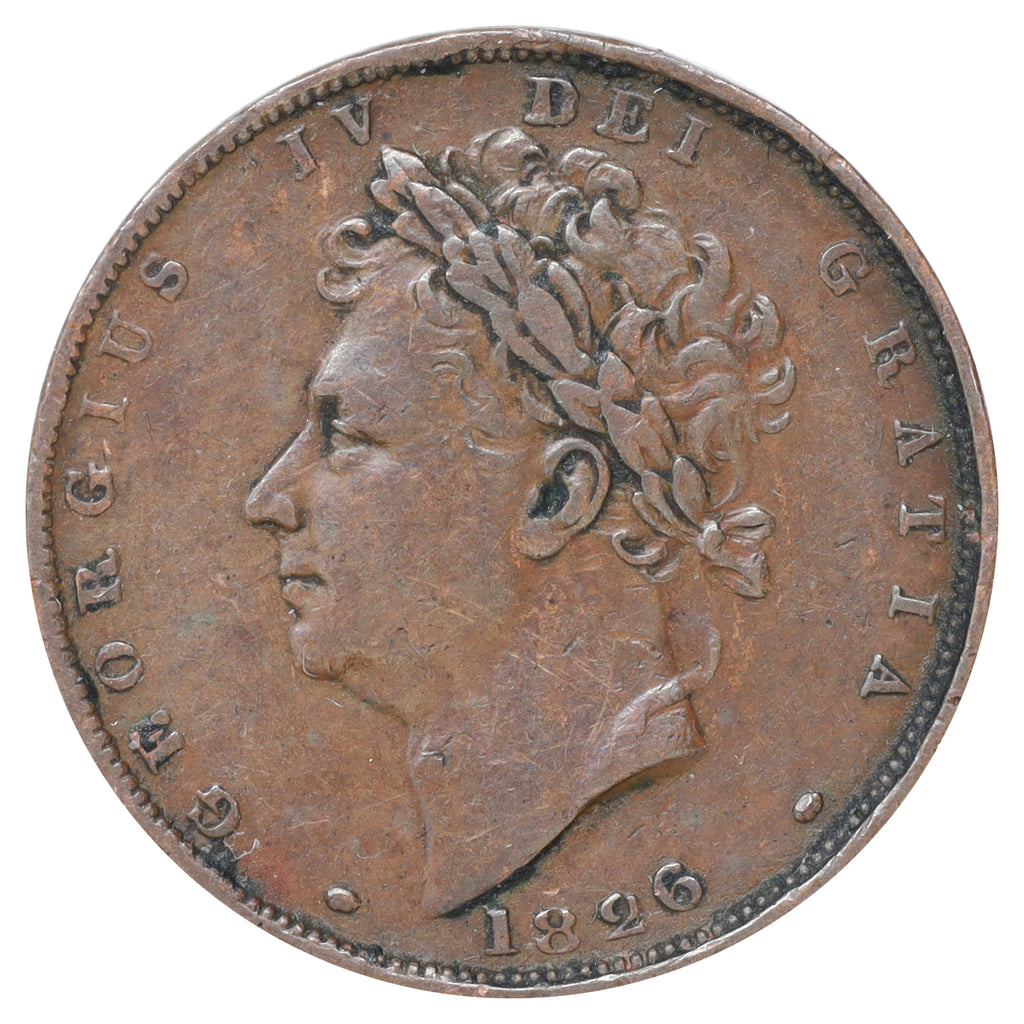 Great Britain 1826 George IV Farthing Very Fine (VF20) DOD