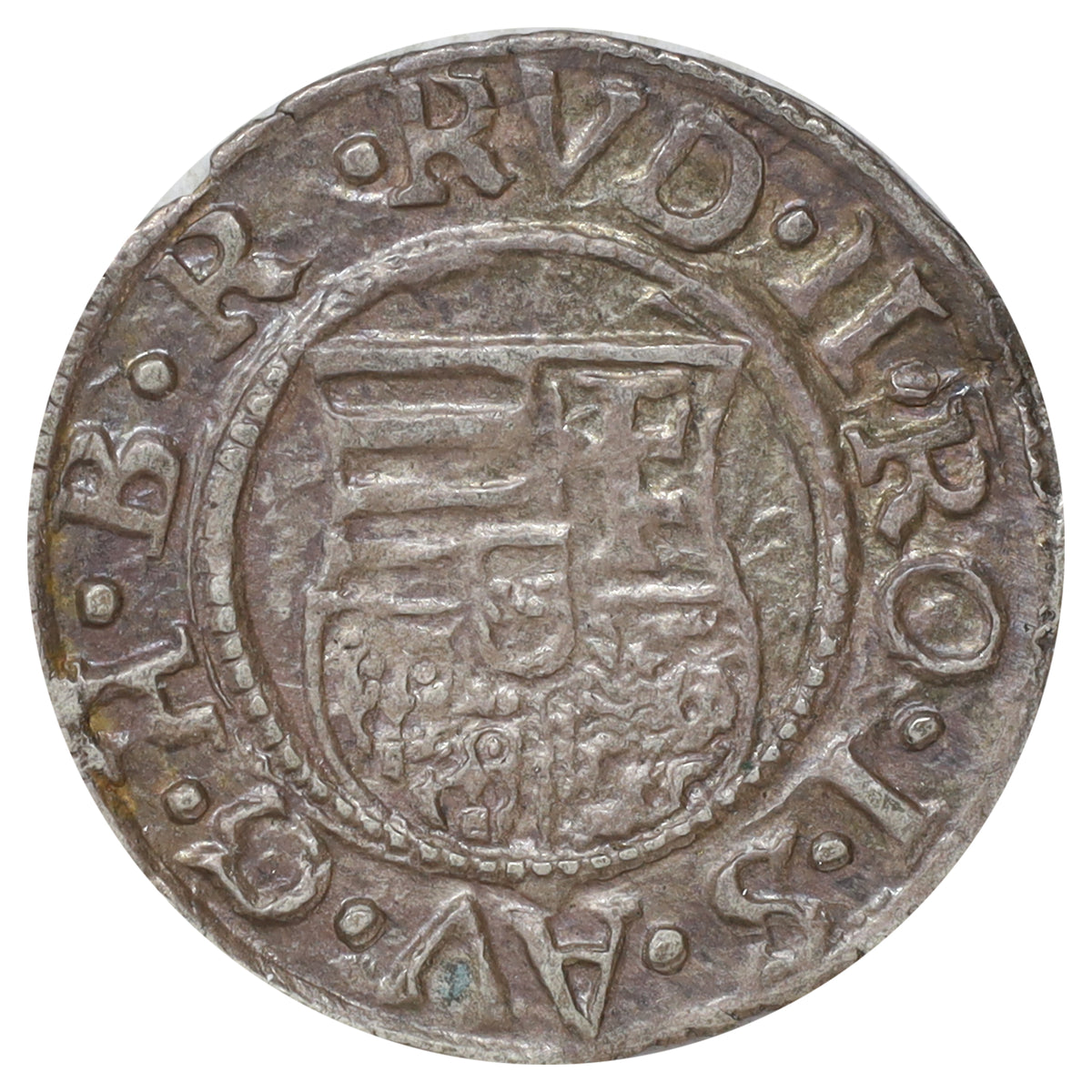 Hungary 1583 Rudolph I 1 Denier Extra Fine (EF40) spots