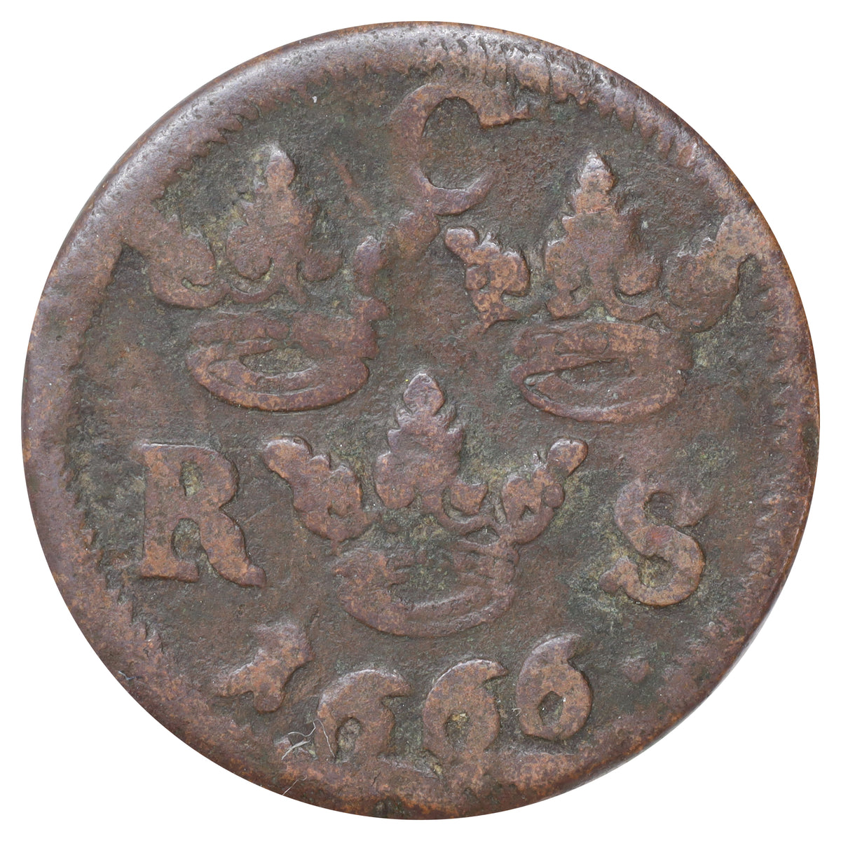 Sweden 1666 Charles XI 1/6 Ore (DOD)