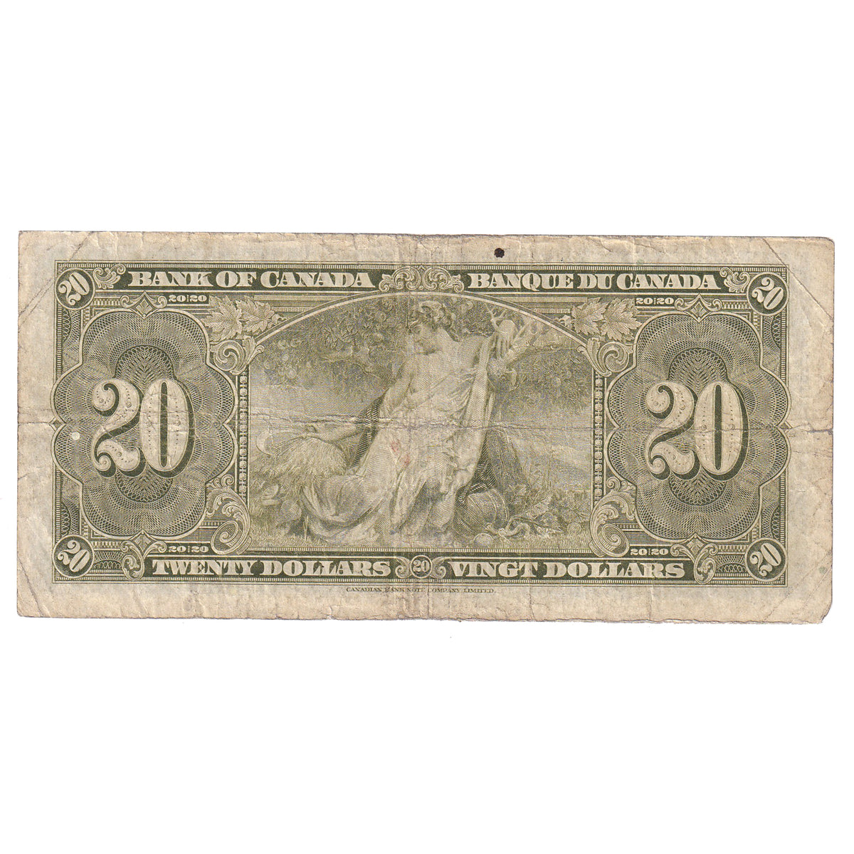 BC-25c 1937 Canada $20 Coyne-Towers, Various Prefixes, Circulated (damaged or writing)