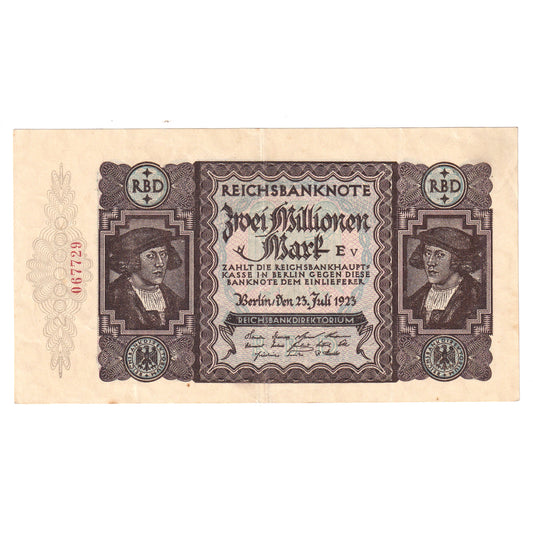 Germany 1923 2 Million Mark Note, Pick #89 (DOP)