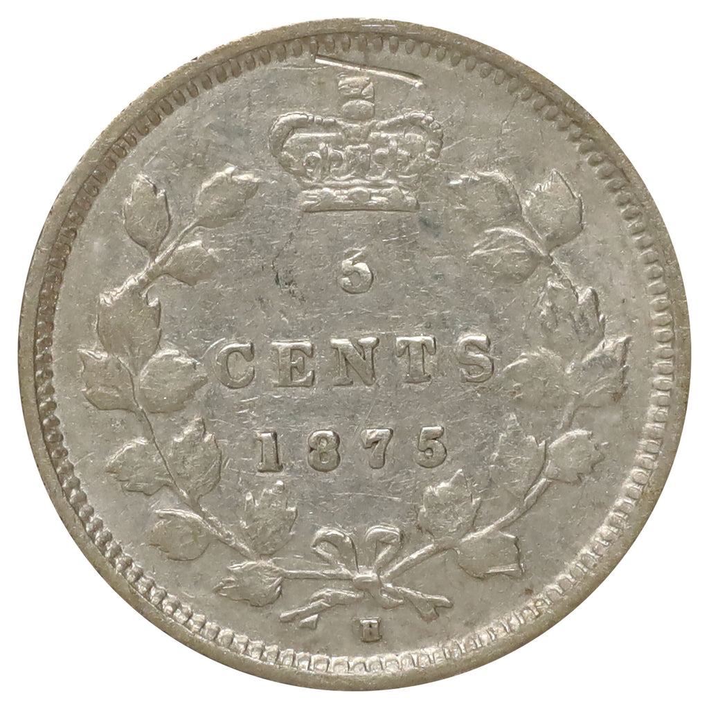 1875H Small Date Canada 5-cents Very Fine (VF20) Scratched, marks, or impaired