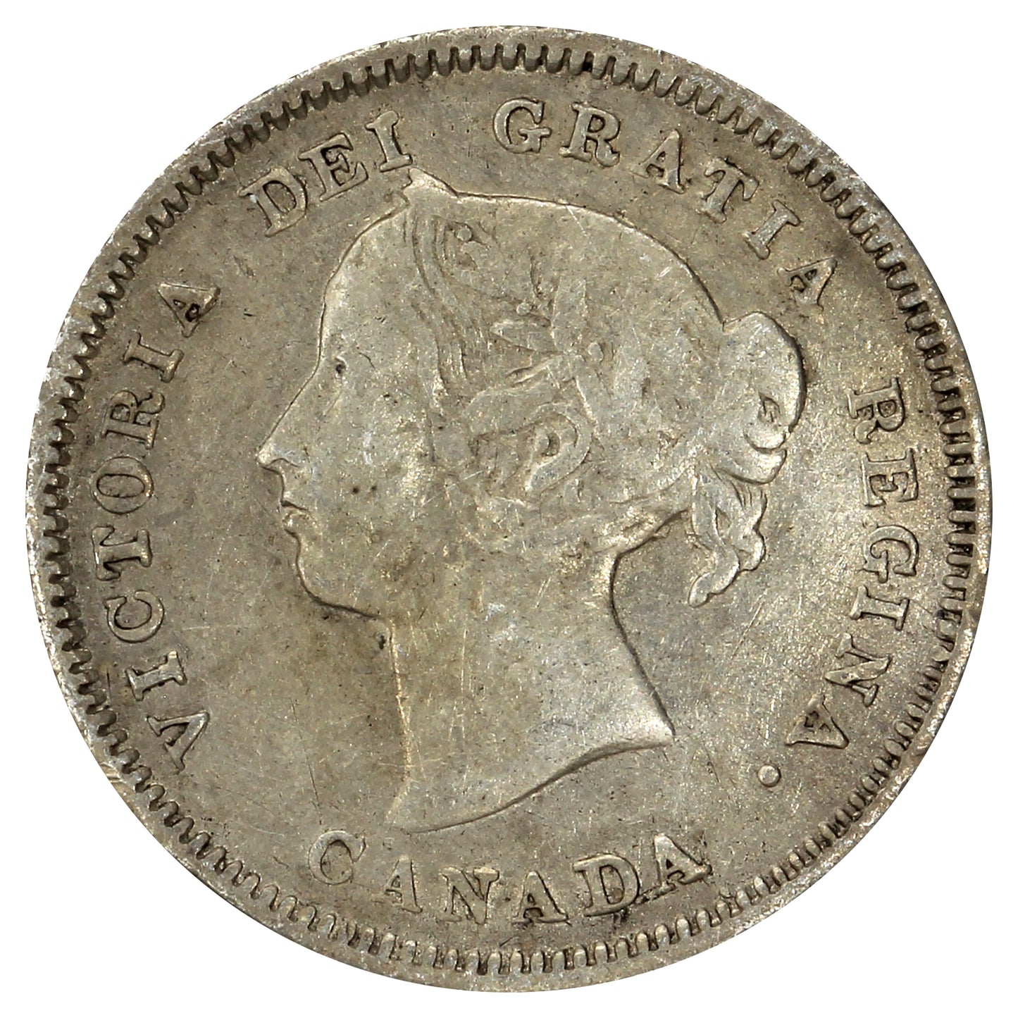 1883H Canada 5-cents F-VF (F15) Impaired