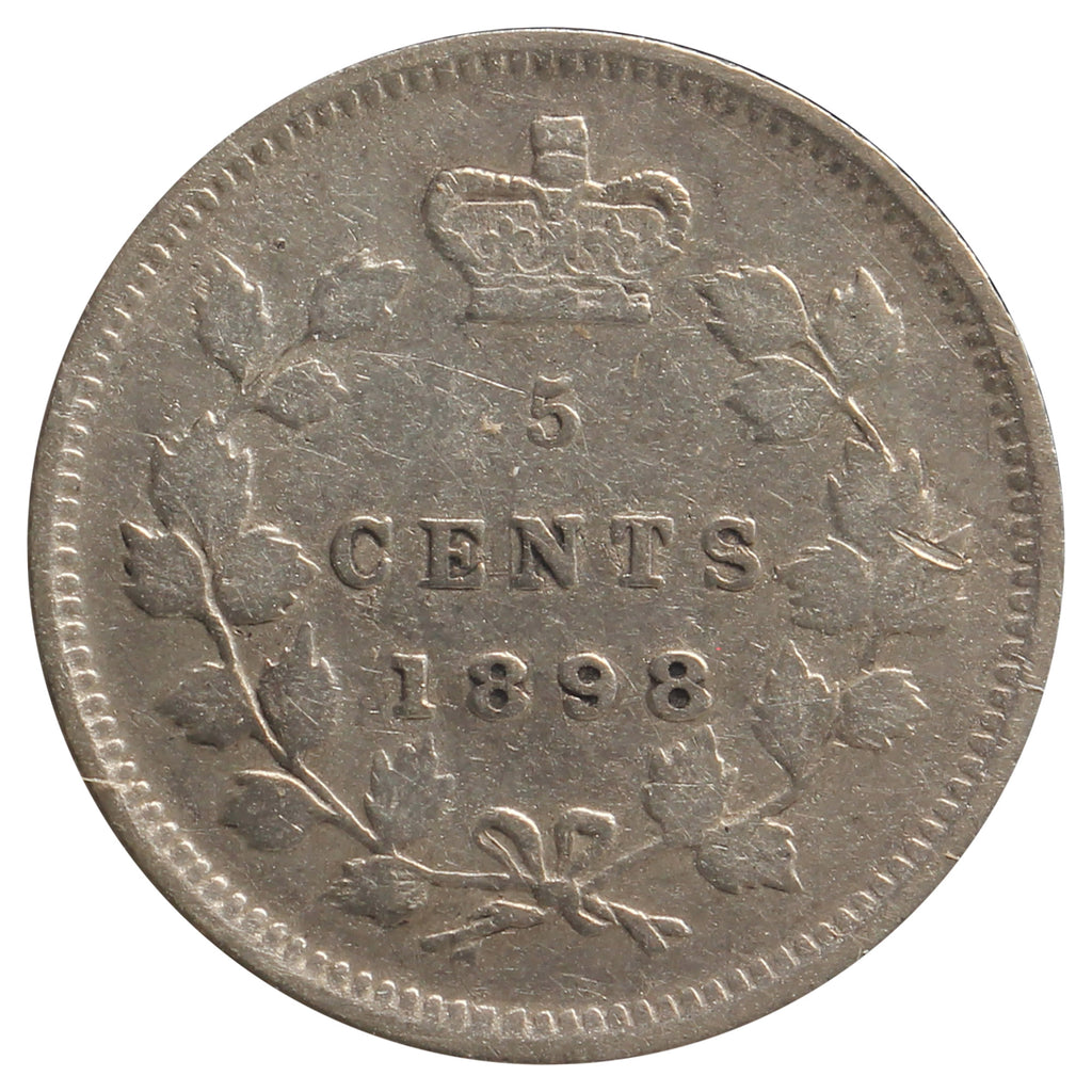 1898 Canada 5-cents Very Fine (VF-20) Scratched