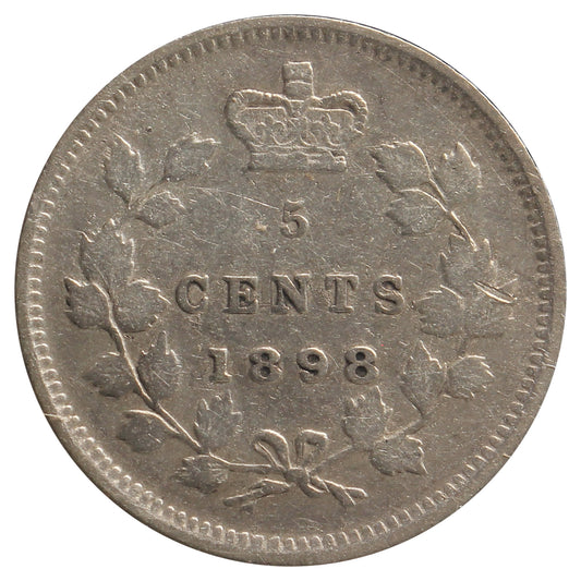 1898 Canada 5-cents Very Fine (VF-20) Scratched