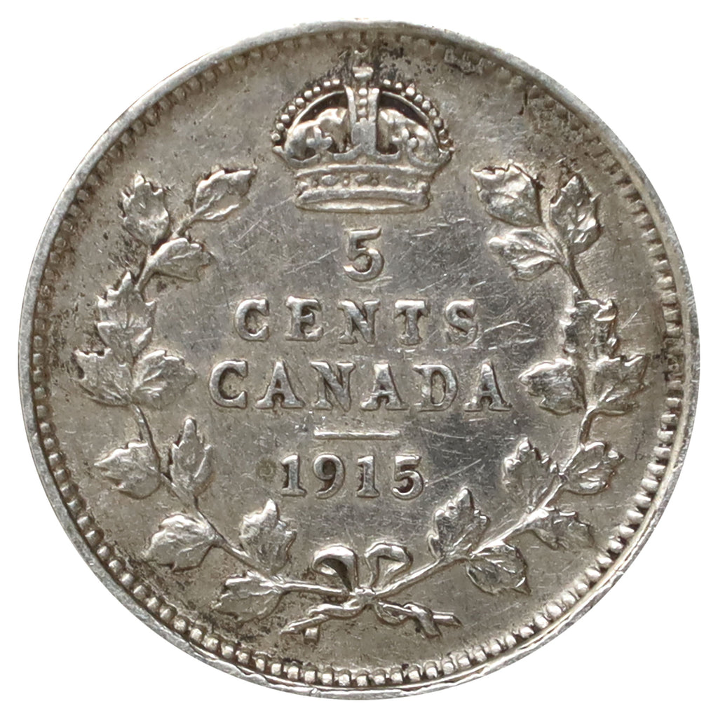1915 Canada 5-cents Very Fine (VF20) Scratched, marks, or impaired