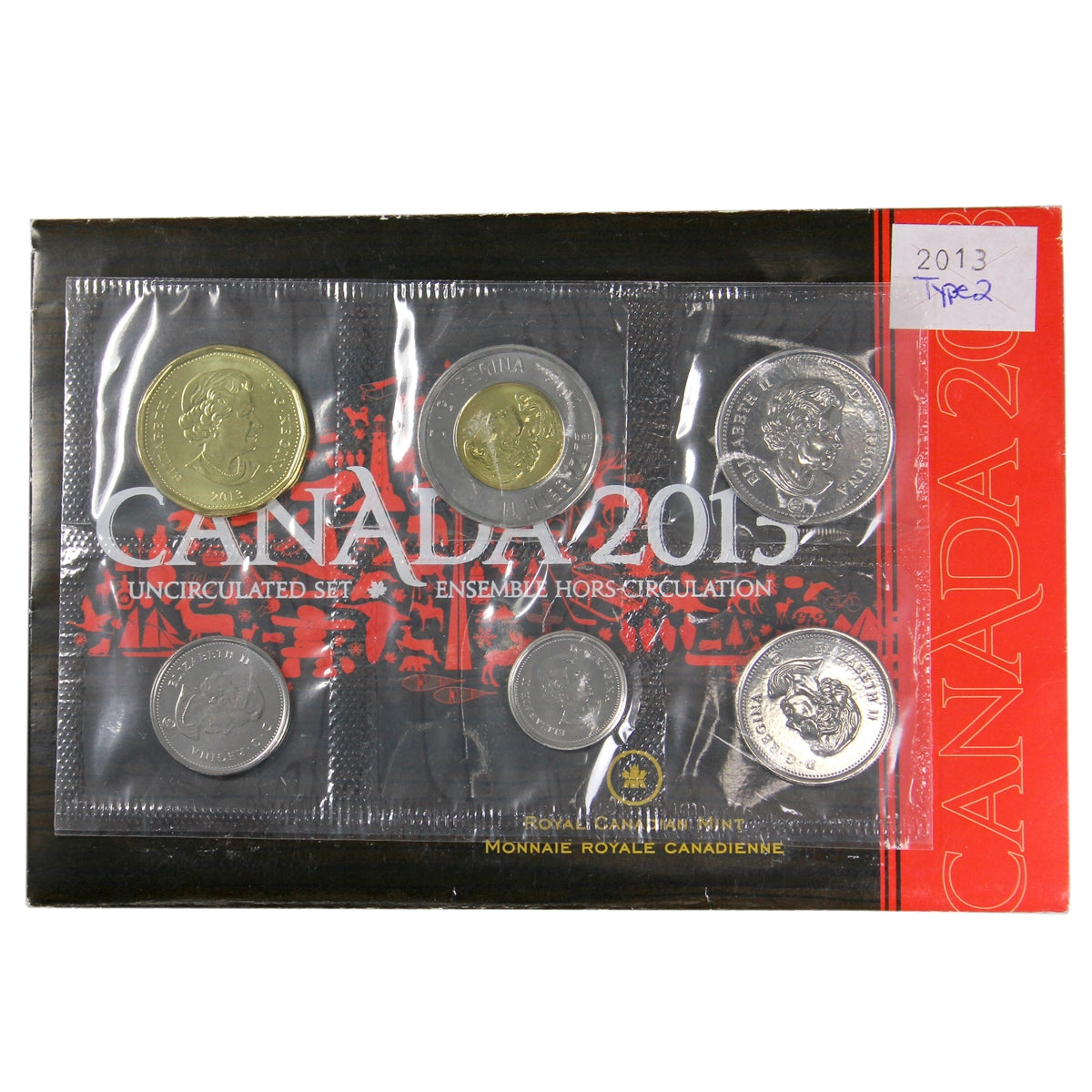 2013 Canada Type 2 Uncirculated Proof Like Set ($2 has Doubling of the date)