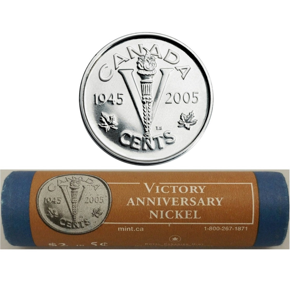 2005P Canada VE Day (Victory) 5-cent Roll of 40pcs - Special Wrapping