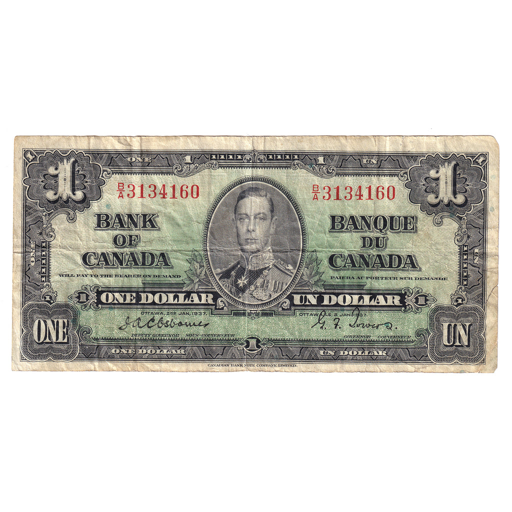 BC-21a 1937 Canada $1 Osborne-Towers, B/A, F18