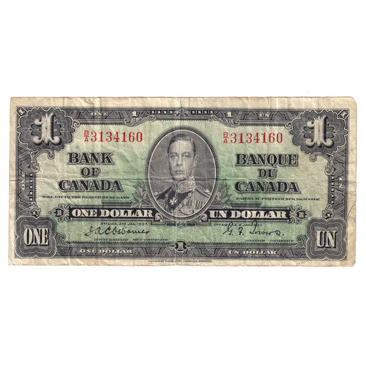 BC-21a 1937 Canada $1 Osborne-Towers, B/A, F18