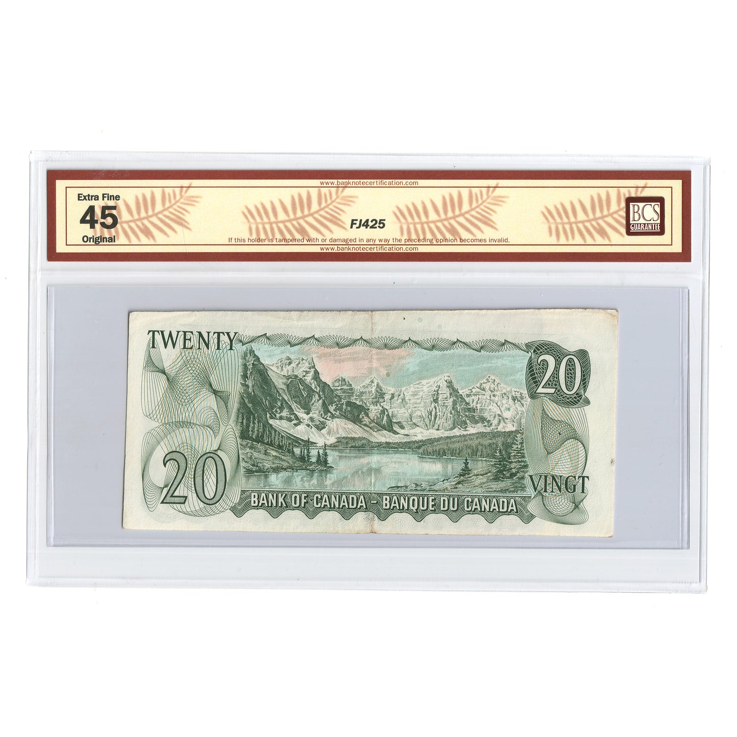 BC-50b-E25a-i 1969 Canada $20 Lawson-Bouey, Cut off Size, WG, BCS Certified EF45, Original