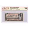 BC-35b 1954 Canada $100 B-C, Devil's Face, Changeover, A/J, BCS Certified VF20 (Hole, Stain)