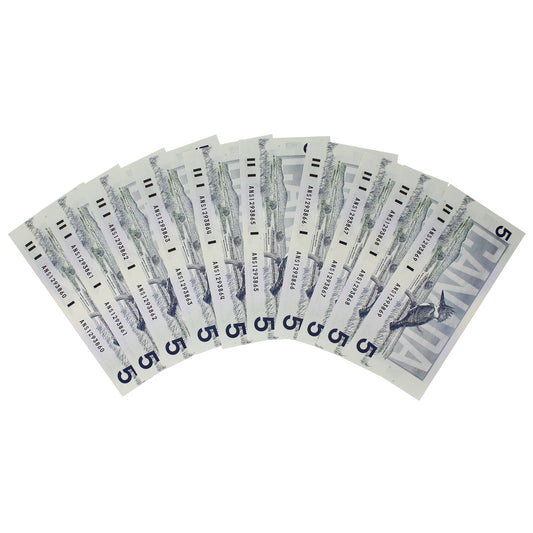 Lot of 10x Consecutive 1986 Canada $5 Notes, Knight-Dodge, ANS, 10Pcs.