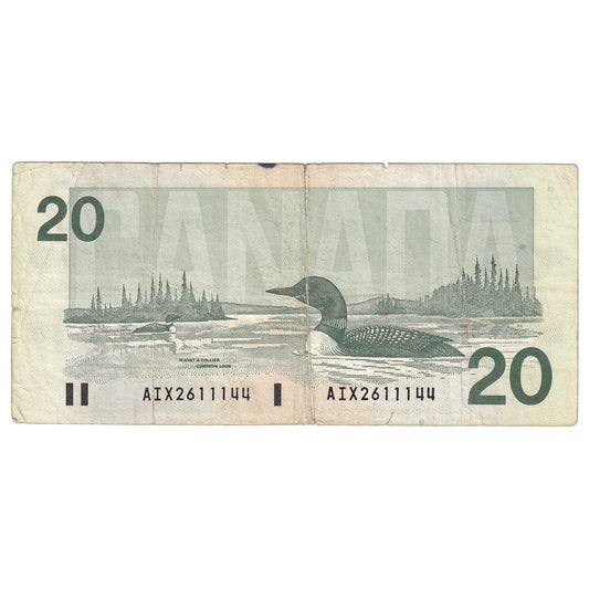 BC-58bA-i 1991 Canada $20 Bonin-Thiessen, AIX, Circ. (dam'g)