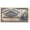 DC-15a-E25a-i 1900 Dominion 25-cent Shinplaster, Courtney, Cut off Size, VF